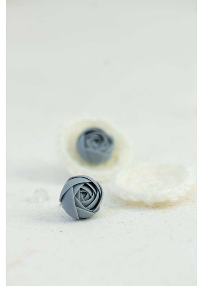 Cozy Crochet Flower Stud Earrings