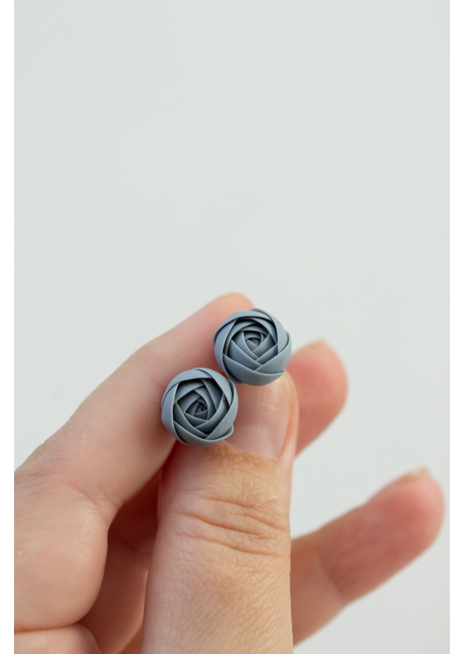 Cozy Crochet Flower Stud Earrings