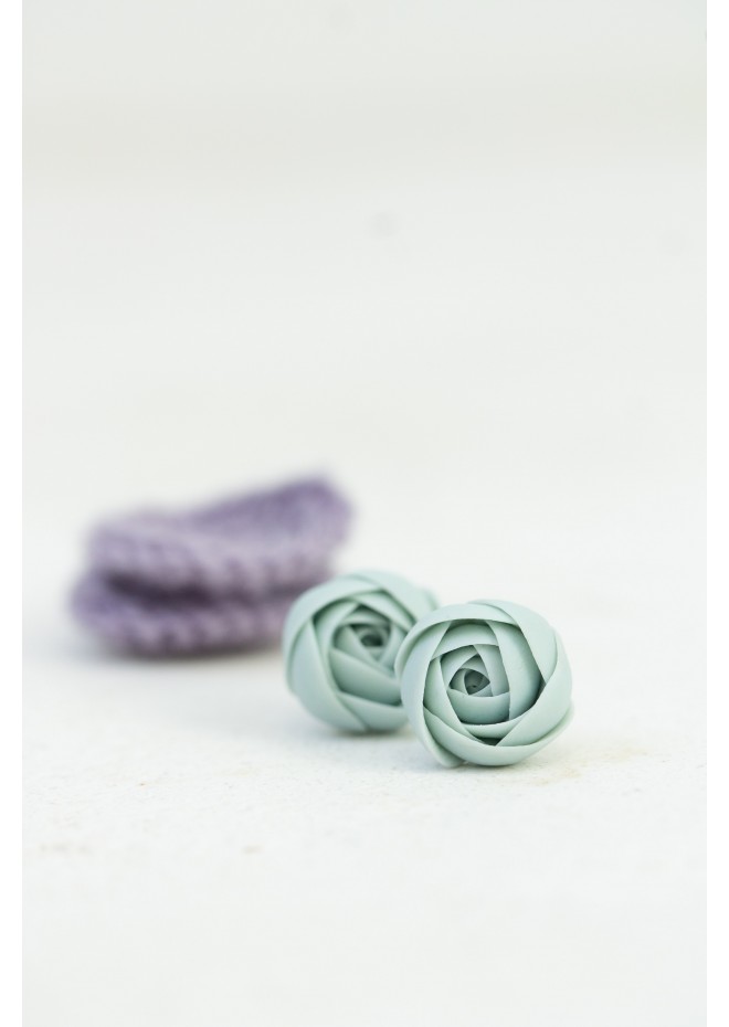 Cozy Crochet Flower Stud Earrings
