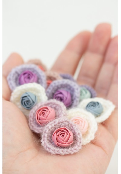 Cozy Crochet Flower Stud Earrings – Removable Wool Base