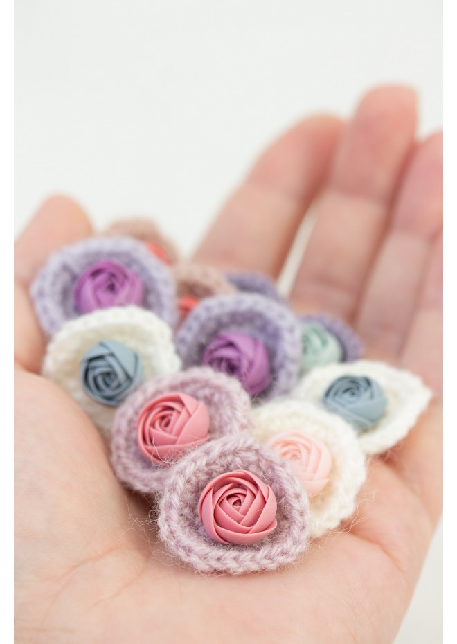 Cozy Crochet Flower Stud Earrings