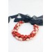 Deep Red Floral Statement Necklace