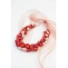 Deep Red Floral Statement Necklace