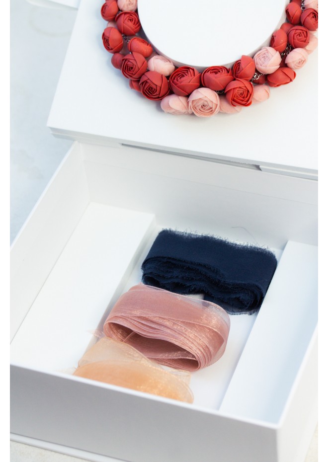 Deep Red Floral Statement Necklace