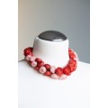 Deep Red Floral Statement Necklace