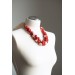 Deep Red Floral Statement Necklace