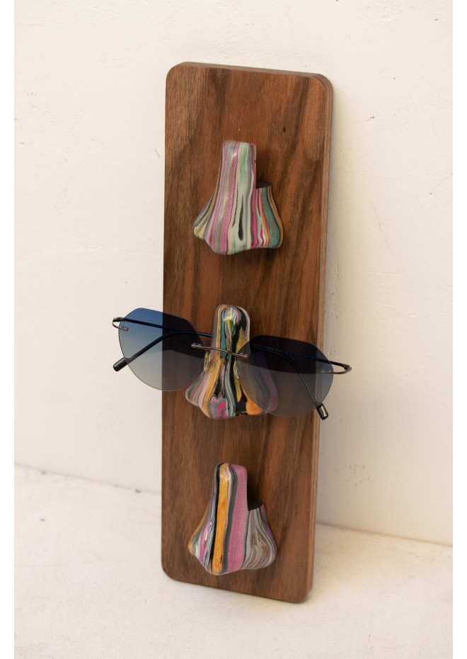 Wall Mounted Glasses Holder with Sculptural Noses