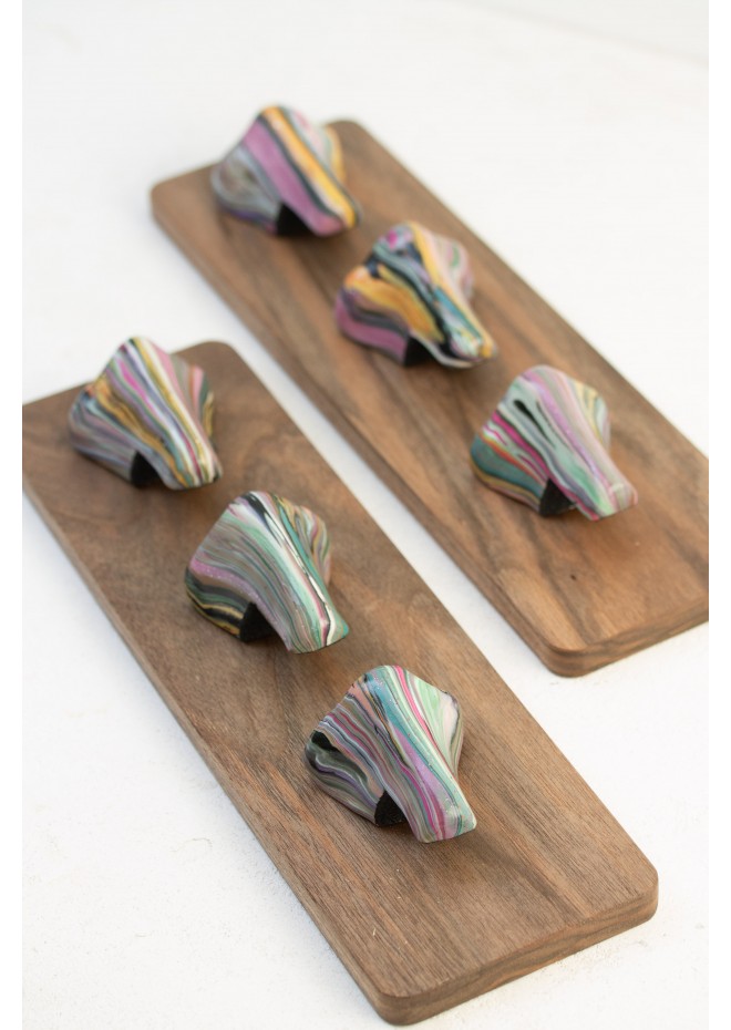 Wall Mounted Glasses Holder with Sculptural Noses