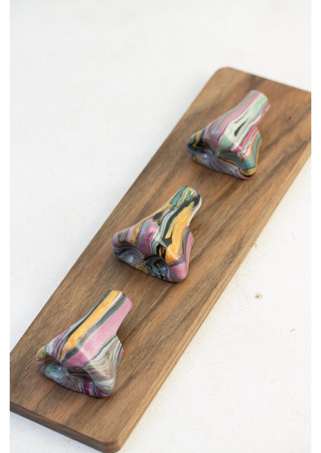 Wall Mounted Glasses Holder with Sculptural Noses