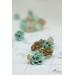 Flowers Boquet Cuff earrings Blue Green Beige floral stud earrings, unique floral jewelry, design from EtenIren