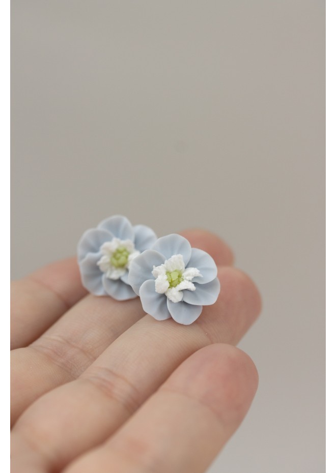 Floral Stud Earrings – Delicate Botanical Bridal Design