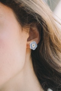 Reimagined Floral Stud Earrings – Delicate Botanical Bridal Jewelry