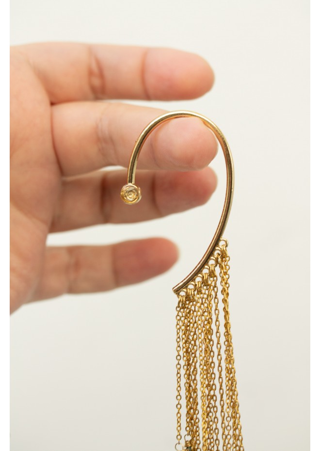 Handmade Green Leaf Ear Cuff – Elegant & Lightweight