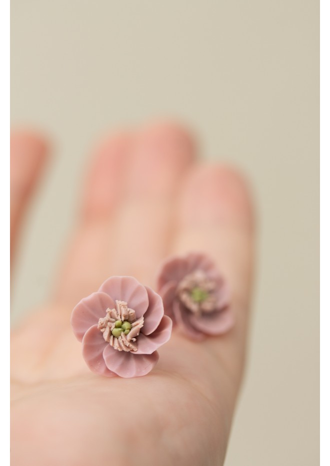 Floral Stud Earrings – Delicate Botanical Bridal Design