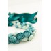 Dusty Teal Floral Statement Necklace