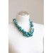 Dusty Teal Floral Statement Necklace