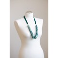 Dusty Teal Floral Statement Necklace
