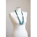 Dusty Teal Floral Statement Necklace