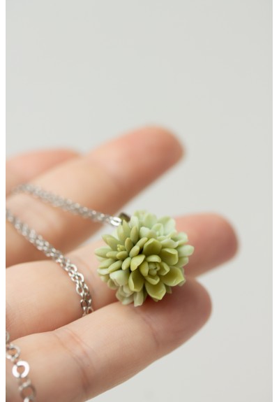 Succulent Ball Necklace – Sculptural Botanical Sphere Pendant