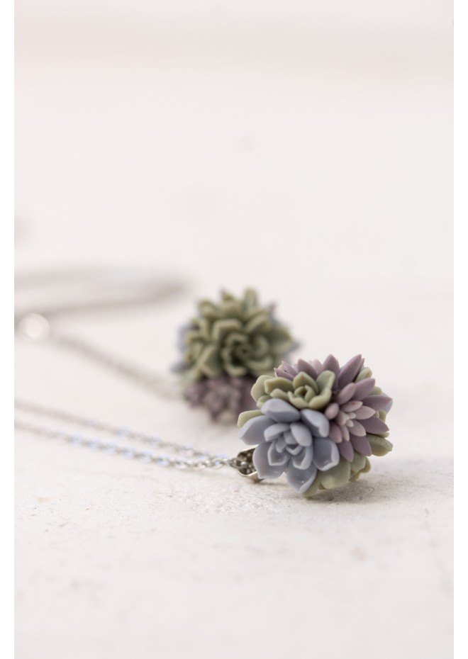 Succulent Ball Necklace – Handmade Botanical Sphere Pendant