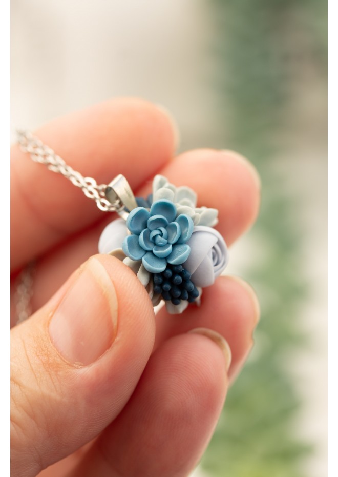 Succulent Ball Necklace – Handmade Botanical Sphere Pendant