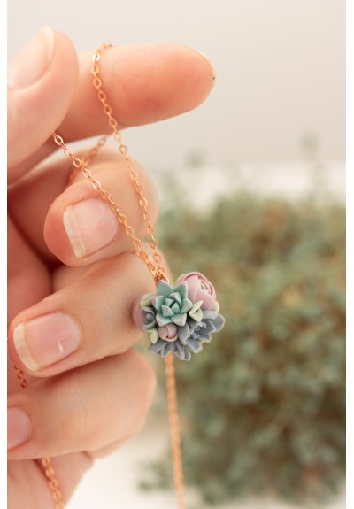 Succulent Ball Necklace – Sculptural Botanical Sphere Pendant