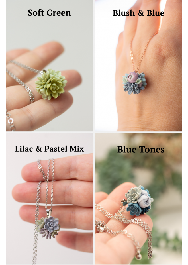 Succulent Ball Necklace – Handmade Botanical Sphere Pendant