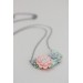 Green, Blue, Pink, and Gray Succulent Necklace