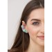 Green and Blue Succulent Cuff Earring