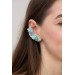 Green and Blue Succulent Cuff Earring