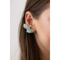 Blue, Pink, and Green Succulent Echeveria Cuff Earrings