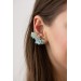 Blue, Pink, and Green Succulent Echeveria Cuff Earrings