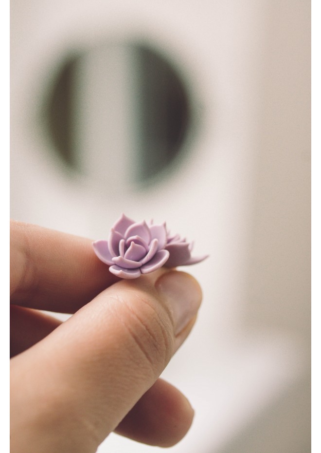 Purple Hypoallergenic Succulent Studs