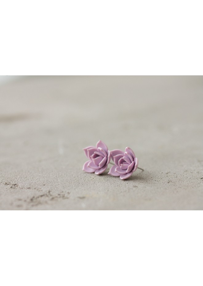 Purple Hypoallergenic Succulent Studs