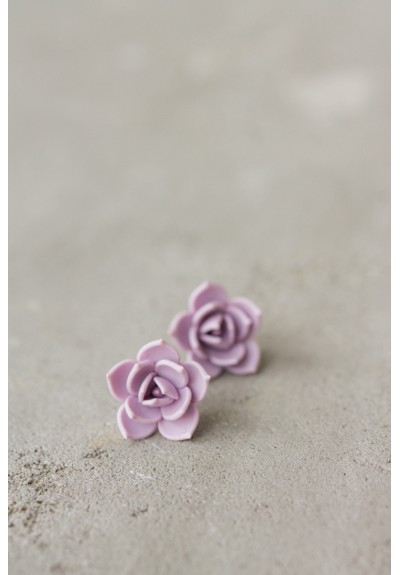 Purple Hypoallergenic Succulent Studs