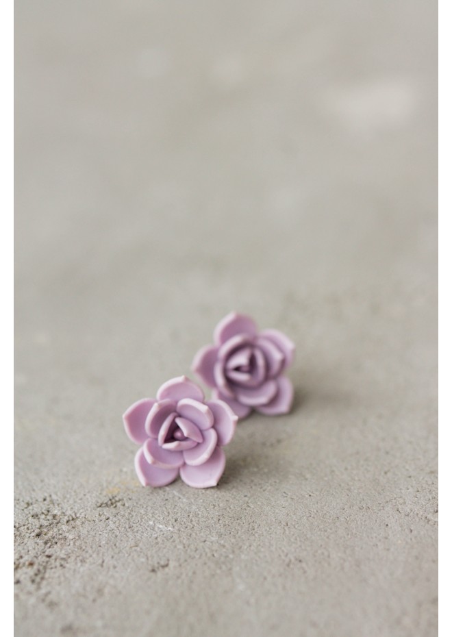 Purple Hypoallergenic Succulent Studs