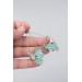 Statement Blue and Pink Succulents Earrings