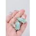 Statement Blue and Pink Succulents Earrings