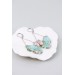Statement Blue and Pink Succulents Earrings