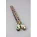 Unique  Green and Beige Wooden Hairpin With Handcrafted Succulents