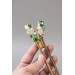 Unique  Green and Beige Wooden Hairpin With Handcrafted Succulents