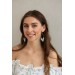 Statement Blue and Pink Succulents Earrings