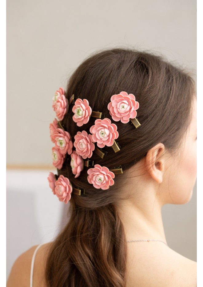 Pink Succulent Hairpin