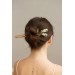 Unique  Green and Beige Wooden Hairpin With Handcrafted Succulents