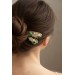 Unique  Green and Beige Wooden Hairpin With Handcrafted Succulents