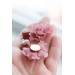 Pink gold Flowers Statement earrings, polymer clay earrings