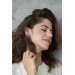 Grey Purple Succulent Echeveria Cuff earrings 