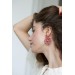 Pink gold Flowers Statement earrings, polymer clay earrings