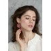 Pink gold Flowers Statement earrings, polymer clay earrings