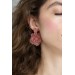 Pink gold Flowers Statement earrings, polymer clay earrings